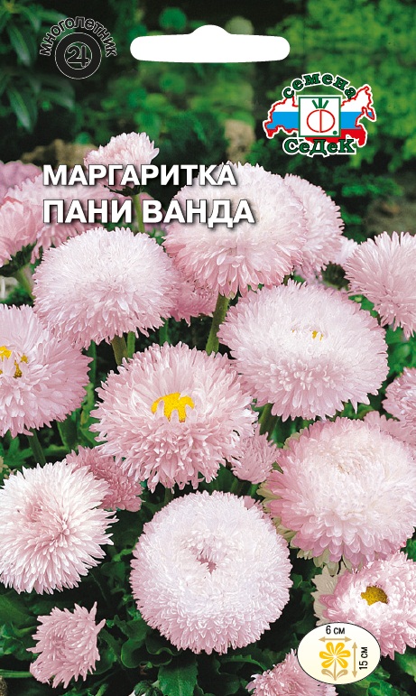 Семена цветов - Маргаритка Пани Ванда  0,05 гр.