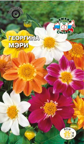 Семена цветов - Георгина Мэри (смесь цветов) 0,15 г